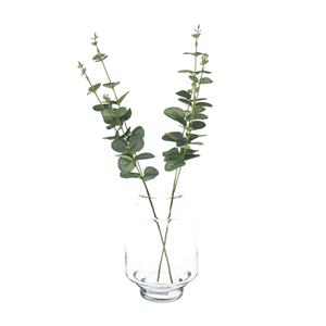 Bellatio Design Kunstbloem/kunsttak Eucalyptus Cinera - 2x - cm - 3 takken - kunst zijdebloemen -