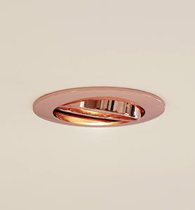 PRIOS plafond inbouwlamp Fibur, koper, aluminium, Ø 8,2 cm