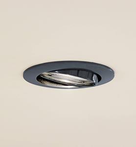 PRIOS plafond inbouwlamp Fibur, donkergrijs, aluminium, Ø 8,2 cm