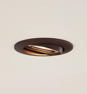 PRIOS plafond inbouwlamp Fibur, brons, aluminium, Ø 8,2 cm