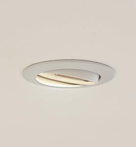 PRIOS plafond inbouwlamp Fibur, wit, aluminium, Ø 8,2 cm