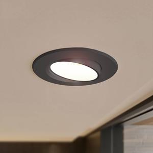 PRIOS LED inbouwlamp Shima, zwart, 9 W, 3000K, dimbaar