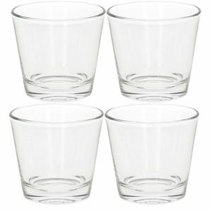 Merkloos Waxinelichtjes/theelichtjes houder - 15x - transparant - kaarsenhouders - 9 x 8,5 cm -
