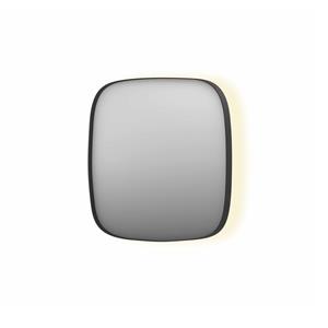 INK Spiegel  SP30 60x4x60 cm incl. Indirect LED-Verlichting Rondom en Spiegelverwarming Mat Zwart