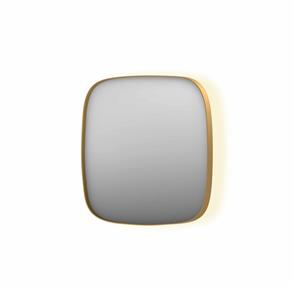 INK Spiegel  SP30 60x4x60 cm incl. Indirect LED-Verlichting Rondom en Spiegelverwarming Geborsteld Mat Goud