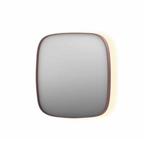 INK Spiegel  SP30 60x4x60 cm incl. Indirect LED-Verlichting Rondom en Spiegelverwarming Geborsteld Koper