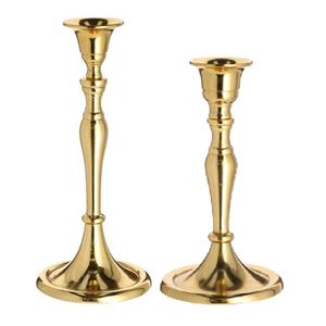 Cepewa Set van 2x kaarsenhouders/kandelaars klassiek goud metaal 17 en 24 cm -