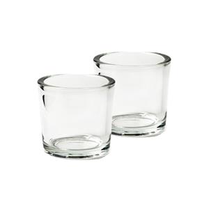 Merkloos Kaarsenhouder - Set van 8x stuks - Waxinelichtjeshouder - transparant - glas - 12 cm -