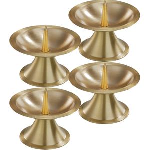 Trend Candles Luxe kaarsenhouder voor stompkaarsen - 4x - goud - metaal - voor kaarsen van 5-6 cm -