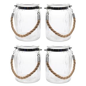 Decoris 10x stuks windlicht/kaarshouder van glas 14,5 cm -