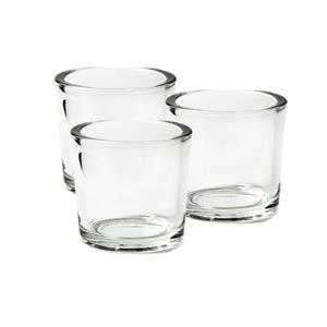 Merkloos Kaarsenhouder - Set van 12x stuks - Waxinelichtjeshouder - transparant - glas - 12 cm -