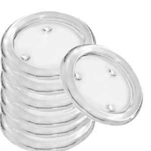 Trend Candles Ronde kaarsenhouder/kaars onderzetter - 30x - glas - 14 cm - voor stompkaarsen -