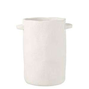 J-Line bloempot Lang Hangend Gustave - cement - wit - 29.5 cm hoog