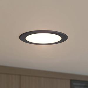 PRIOS inbouwspot Rida, zwart, 14,5 cm, 12 W, CCT
