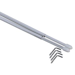 Sencys Uitschuifbare Gordijnroede Rond Wit 40-60 Cm 2x