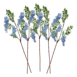 Chaks Blauweregen/wisteria - 5x - kunstbloemen - blauw - 110 cm - kunstplanten/kunsttakken -