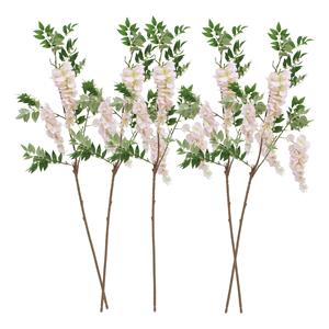 Chaks Blauweregen/wisteria - 5x - kunstbloemen - roze - 110 cm - kunstplanten/kunsttakken -