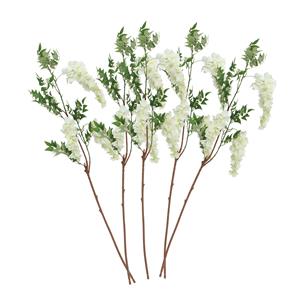 Chaks Blauweregen/wisteria - 5x - kunstbloemen - wit - 110 cm - kunstplanten/kunsttakken -