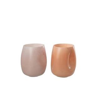 J-Line Vaas Bult Glas Roze|Oranje Small Assortiment Van 2