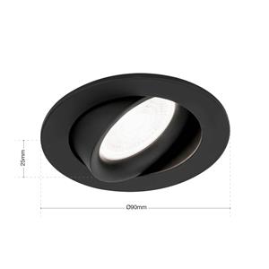 Orion Inbouwspot Choice, aluminium, zwenkbaar, zwart