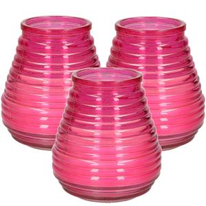 Merkloos Tafelkaars Lowboy - 3x - roze - glas - 9 x 10,5 cm - binnen/buiten -