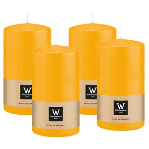 Wiedemann Cilinderkaars/stompkaars - 4x - geel - 13 x 7 cm - 52 branduren -