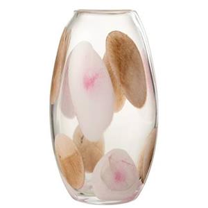 J-Line Vaas Momo Glas Roze|Bruin Large