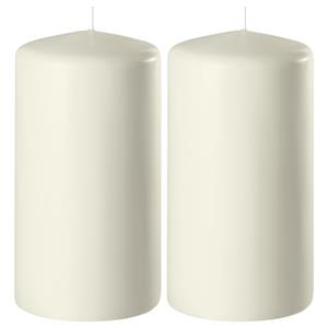 Enlightening Candles 4x Ivoorwitte cilinderkaarsen/stompkaarsen 6 x 12 cm 45 branduren -