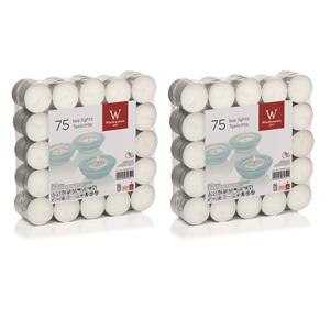 Trend Candles 150x Witte theelichtjes/waxinelichtjes 4 branduren -