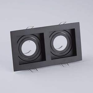 Searchlight Inbouwlamp Grid Two, 2-lamps, zwart, 18,5x10cm, aluminium, GU10