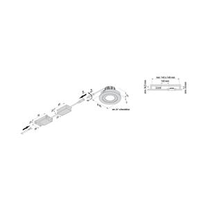 Hera Inbouwspot Eco SR 68 chroom mat 2.700 K Ø 8,5 cm aluminium