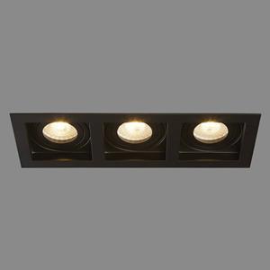 Searchlight Inbouwlamp Grid Three, 3-lamps, zwart, 27x10cm, aluminium, GU10