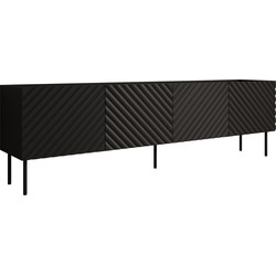 Meubella TV-Meubel Laguna - Zwart - 200 cm