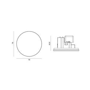 Molto Luce Inbouwlamp Wall 68R Glas RD, wit, aluminium, CCT