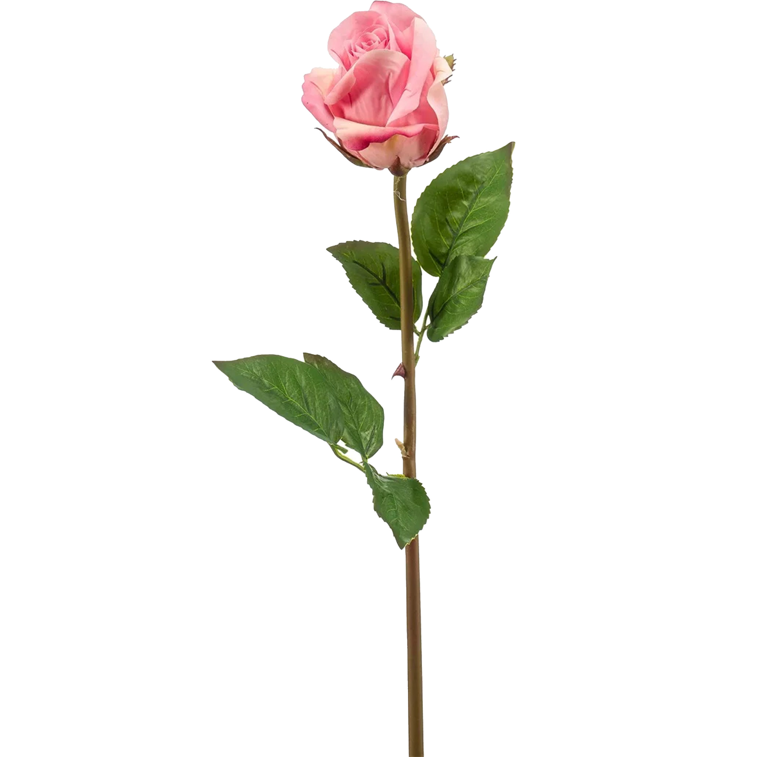 Emerald Kunstbloem Roos Bud tak - cm - roze - Kunst zijdebloemen -