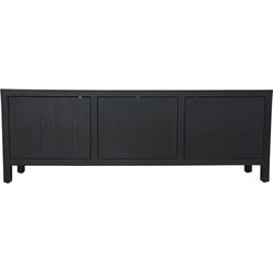 HSM Collection HSM - -Tv Meubel 3 Deur-160x42x55-Zwart-Teak Fineer