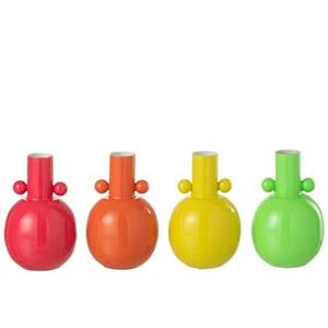 J-Line vaas Amphora - ijzer - mix - 4 stuks