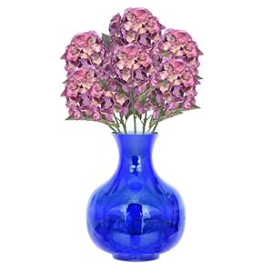 Emerald Kunstbloem Hortensia tak - 8x - 50 cm - lila paars - kunst zijdebloemen - decoratie - hydrangea -