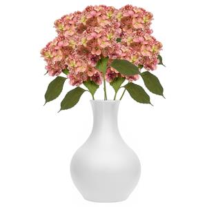 Emerald Kunstbloem Hortensia tak - 8x - 50 cm - oud roze - kunst zijdebloem - Hydrangea - decoratie bloem -