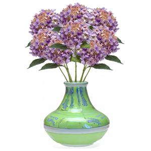 Emerald Kunstbloem Hortensia tak - 8x - 50 cm - paars - kunst zijdebloem - Hydrangea - decoratie bloem -