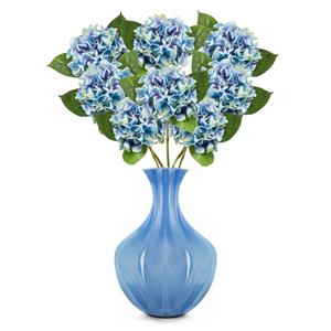 Emerald Kunstbloem Hortensia tak - 8x - Challenge - 47 cm - blauw - kunst zijdebloem - Hydrangea -