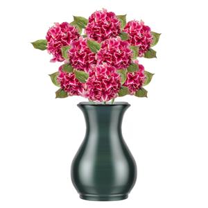 Emerald Kunstbloem Hortensia tak - 8x - Challenge - 47 cm - fuchsia - kunst zijdebloem - Hydrangea -