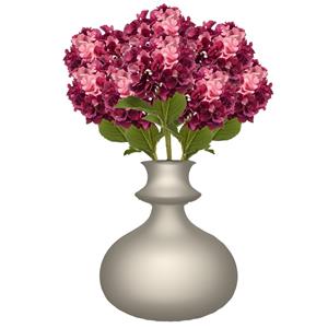 Emerald Kunstbloem Hortensia tak - 8x - 52 cm - fuchsia - Real Touch - hydrangea - kunst zijdebloemen -