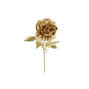Countryfield Kunsttak/kunstbloem - Pioenroos - metallic goud - H65 cm - polyester - glans -