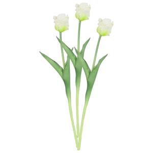 Countryfield Kunstbloem tulp Parkiet - 3x - wit - real touch - levensecht - cm - decoratie bloemen -