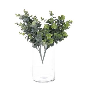 Bellatio Design Kunstbloem/kunsttak Eucalyptus Cinera - 2x - 32 cm - bosje/bundel - kunst zijdebloemen -