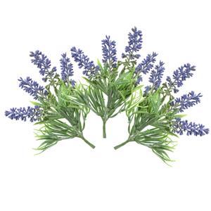 Everlands Kunstbloemen boeket lavendel - 5x stelen - paars - D7 x H26 cm -