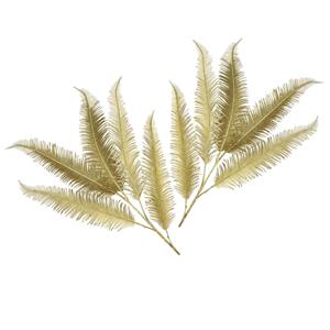 Countryfield Kunsttakken/kunstbloemen - 2x stuks - Varen - goud - 82 cm - kunststof - glans -
