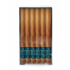 SPAAS Dinerkaarsen rustiek - cognac - 12x - 25 cm - 10 branduren - huishoudkaarsen -