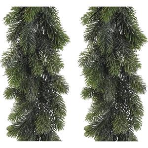 Bevroren dennenslingers, 2 stuks, 168 punten, hoogte 1800 mm